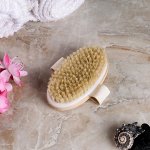 Щётка массажная для тела из натуральной щетины, гладкая