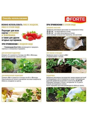 Удобрение для клубники и земляники, водораств.с аминокисл-ми, пакет, комплексное, порошок, 100 г, Bona Forte