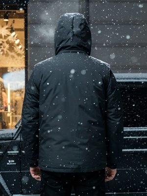 Куртка - жилетка трансформер с подогревом 2 в 1 мужская зимняя черного цвета 6668Ch