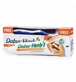 DABUR HERB&#039;L Toothpaste CLOVE/ Зубная паста с гвоздикой + зубная щётка ср. Жесткости 150г.