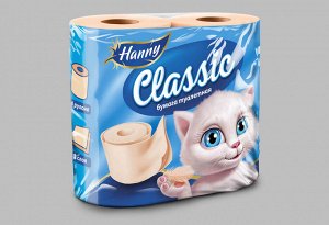 Туалетная бумага HANNY "Classic Apricot", 2 слоя, 4 рулона, 17,5 метров