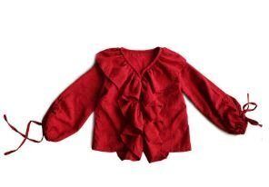 1973 Рубашка с длинным рукавом для девочки ( красная)