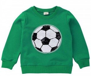 1930 Свитшот Футбольный мяч с пайетками ( зеленый)