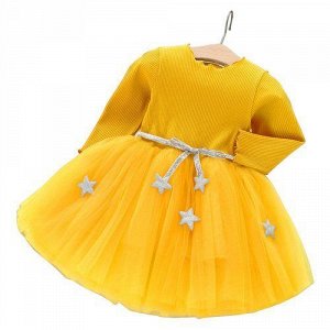 0394 Пышное желтое платье со звездами (маломерит)