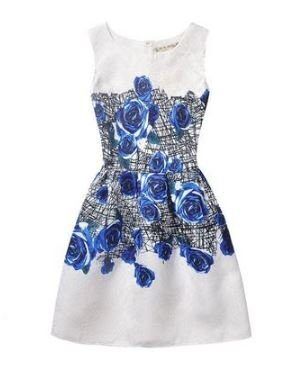 0395 Платье с синими цветами (маломерит)