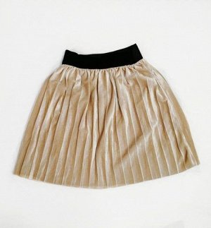 0403 Плиссированная юбка для девочек (бежевая)