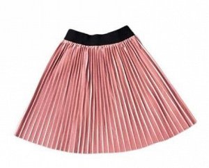 0404 Плиссированная юбка для девочек (розовая)