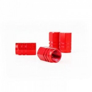 Колпачки на шинный вентиль CARFORT декоративный, цвет красный, к-т 4шт.