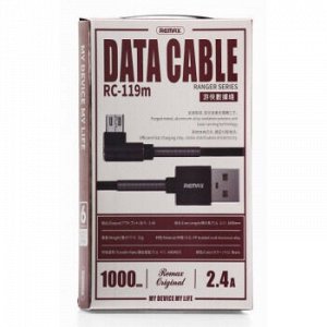 Кабель Remax Ranger Series DATA Cable RC-119m micro-USB, 2.4A, Black