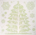 НАКЛЕЙКА НОВОГОДНЯЯ ВИТРАЖ 30*29СМ ЕЛОЧКИ
