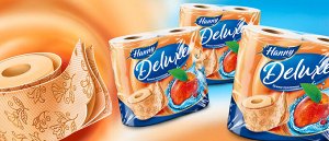 Туалетная бумага HANNY "Deluxe Peach", 3слоя, 4 рулона, 19,4 метра