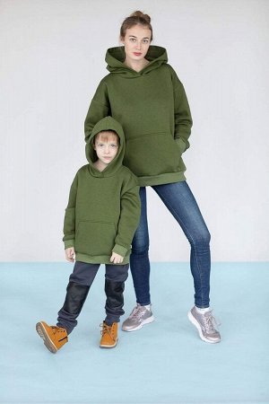 MINIDINO Худи утепленное асфальт