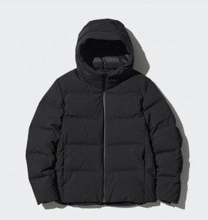 Мужская бесшовная куртка с капюшоном/пуховик, теплая повседневная куртка 470077 темно-синяя