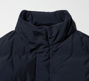 Мужской/унисекс бесшовный пуховик/куртка с капюшоном, средней длины, 478280 темно-синий