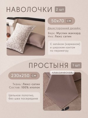 Комплект постельного белья Сатин Aurora Veil с Покрывалом AV004