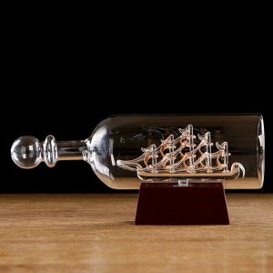 Корабль сувенирный в бутылке с золотистыми парусами «Корабль мечты», 10 ? 29 ? 13,5 см