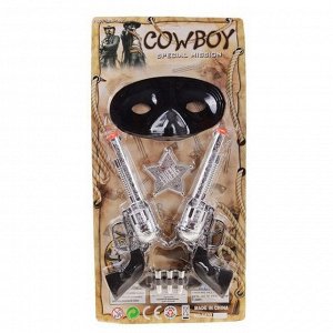 Набор ковбоя «Шериф», 2 пистолета, маска, значок