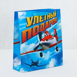 Пакет ламинат с открыткой-игрой "Улетный подарок", Самолеты