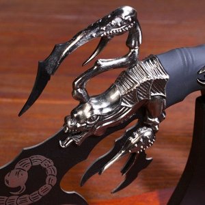 СИМА-ЛЕНД Сувенирный нож на подставке, скорпион на лезвии и рукоятке, 53,5 см