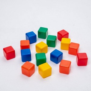 Набор цветных кубиков, 16 штук, 4 ? 4 см