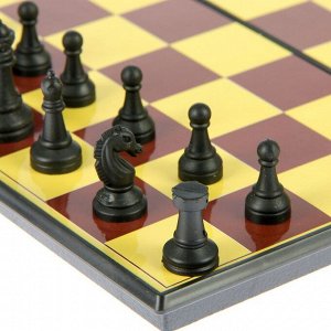 Настольная игра набор 2 в 1 &quot;Баталия&quot;: шашки, шахматы,  доска пластик 20х20см