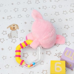 Мягкая игрушка-погремушка «Хрюшка разноцветные ушки»