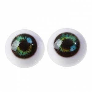 Глаза винтовые с заглушками, набор 4 шт, размер 1 шт: 2,4 см, цвет зелёный