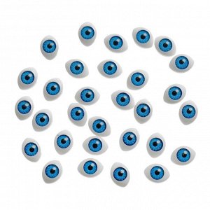 Глаза, набор 30 шт., размер радужки 7 мм, цвет голубой