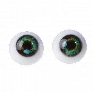 Глаза винтовые с заглушками, набор 8 шт, размер 1 шт: 1,6 см, цвет зелёный