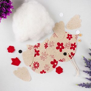 Набор для создания подвесной игрушки из ткани «Совушка в цветочек»