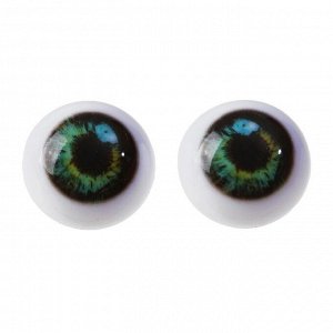 Глаза винтовые с заглушками, набор 4 шт, размер 1 шт: 2,6 см, цвет зелёный