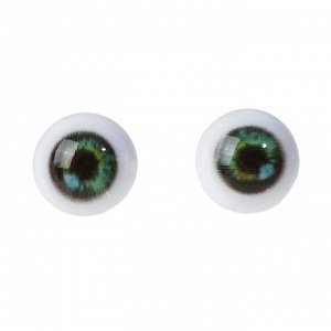 Глаза винтовые с заглушками, набор 10 шт, размер 1 шт: 1,2 см, цвет зелёный