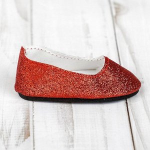 Туфли для куклы «Блёстки», длина стопы: 7 см, цвет красный
