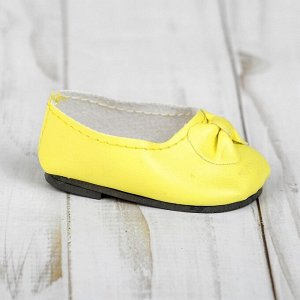 Туфли для куклы «Бантик», длина стопы: 7 см, цвет жёлтый