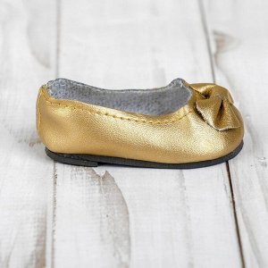 Туфли для куклы «Бантик», длина стопы: 7 см, цвет золото