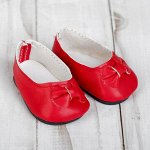 Туфли для куклы «Бантик», длина стопы: 7 см, цвет красный