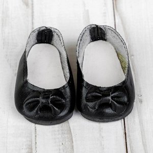 Туфли для куклы «Бантик», длина стопы: 7 см, цвет чёрный