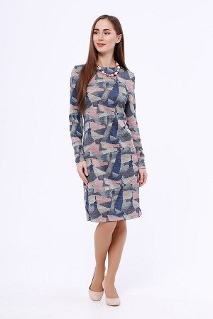#89126 Платье Серый/синий/розовый