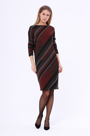 #89768 Платье Черный/бордовый