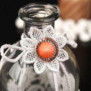 Бутылка для аромамасел/декора стекло "Ромашка и кружево" прозрачный 200 мл 13,5х6х6 см