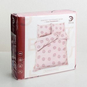 Постельное бельё «Этель» евро Pink strawberry 200*217 см, 240*220 см, 70*70 см - 2 шт