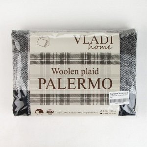 Плед Palermo 140х200 см, бел/дым/т.сер рап. 8, шерсть 20%, пан 40%, пэ40%