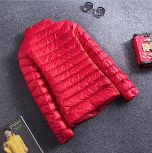 Ультралегкая женская куртка, цвет ярко-красный
