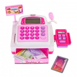 Игровой набор «Касса-калькулятор», с тележкой и продуктами питания