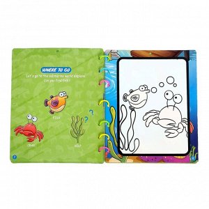 Книжка для рисования водой «Мир животных» с водным маркером