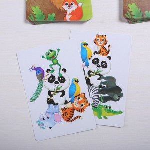Настольная быстрая игра «Собери зверят», 32 карточки