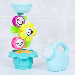 Развивающая игрушка - мельница для игры в ванной «Панда и цветок», 3 предмета, на присоске