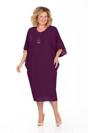 Платье Платье Pretty 936 фиолетовый 
Состав ткани: Вискоза-20%; ПЭ-80%; 
Рост: 164 см.

Платье выполнено из двух материалов: нижнее прилегающее из трикотажного полотна, верхнее свободной формы с цель
