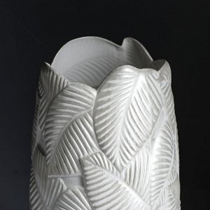 Ваза напольная "Лист", белый, 64 см, керамика