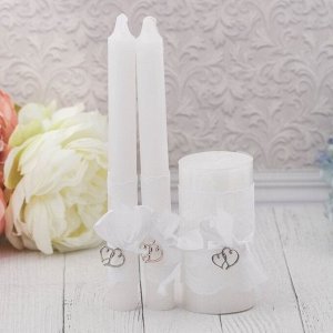 Набор свадебных свечей, белый, 22 х 12,5 см